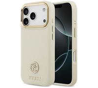 Étui Guess Grained Strass Logo MagSafe pour iPhone 17 Pro beige