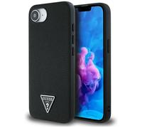 Étui Guess Grained Triangle MagSafe pour iPhone 16e noir