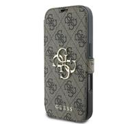 Étui Guess GUBKP16L4GMGBR iPhone 16 Pro 6.3 marron étui avac rabat 4G Metal Logo