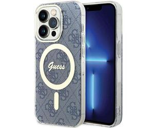Étui Guess GUHMP15LH4STB iPhone 15 Pro 6.1 bleu étui rigide IML 4G MagSafe