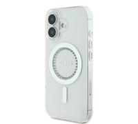 Étui Guess GUHMP16PFTDTEH iPhone 16 6.1 blanc étui rigide IML Rhinestones MagSafe
