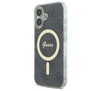 Étui Guess GUHMP16SH4STK iPhone 16 6.1 noir étui rigide IML 4G MagSafe