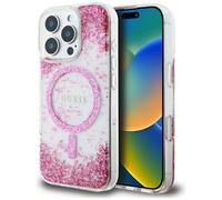 Étui Guess HC Resin Bottom Glitter pour iPhone 16 Pro Max MagSafe rose