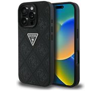 Étui Guess Hot Stamp 4G Pattern Triangle Metal Logo pour iPhone 16 Pro noir
