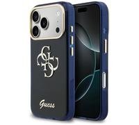 CG MOBILE Guess IML 4G Script Metal Coque pour iPhone 17 Pro Max (Bleu)