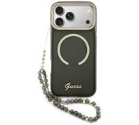 Étui Guess IML Glitters Script Strap MagSafe pour iPhone 17, noir