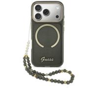 Étui Guess IML Glitters Script Strap MagSafe pour iPhone 17 Pro, noir