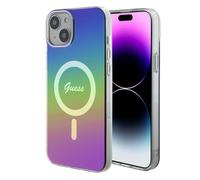 Étui Guess IML Iridescent MagSafe pour iPhone 15 Plus/14 Plus arc-en-ciel