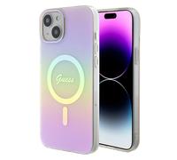 Étui Guess IML Iridescent MagSafe pour iPhone 15 Plus, rose