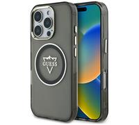 Étui Guess IML Metal Mountain Logo MagSafe pour iPhone 16 Pro noir