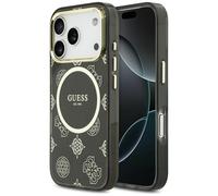Coque Etui Guess IML Peony Dot MagSafe do iPhone 17 Pro Black