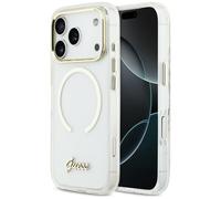 Étui Guess IML Script Metal MagSafe transparent pour iPhone 17 Pro Max