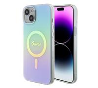 Étui Guess Iridescent IML MagSafe pour iPhone 14/15 Plus, turquoise