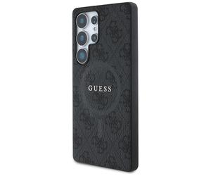 Étui Guess Leather 4G Colored Ring Classic Logo MagSafe pour Samsung Galaxy S25 Ultra noir