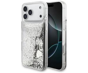 Étui Guess Liq. Glitter Charms pour iPhone 17 Pro argent