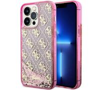 Guess Liquid Glitter Transculent 4G - Coque pour iPhone 14 Pro Max (Rose) - 3666339116262