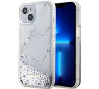 Étui Guess Liquid Glitter Marble MagSafe pour iPhone 14, blanc