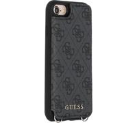 Étui GUESS Logo Backcover avec porte-carte et cordon iPhone SE (2020)/8/7/6s/6 - noir