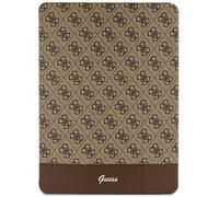 Étui Guess marron à rayures 4G pour iPad Pro 12,9 pouces