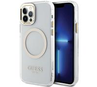 Étui Guess Metal Outline MagSafe pour iPhone 12, doré