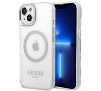 Étui Guess Metal Outline pour iPhone 14 Plus, argenté, compatible MagSafe