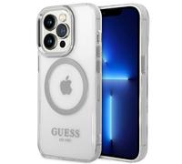 Étui Guess Metal Outline pour iPhone 14 Pro Max, argenté, compatible MagSafe