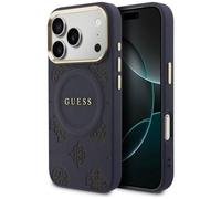 Étui Guess Peony Hot Stamp MagSafe pour iPhone 17 Pro Max, bleu
