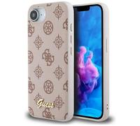 Coque MagSafe pour iPhone 16e Imprimé Peony Script Logo en relief Marron Clair