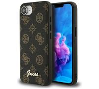 Coque MagSafe pour iPhone 16e Imprimé Peony Script Logo en relief Noir