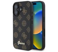 Étui Guess Peony Script MagSafe pour iPhone 16, noir