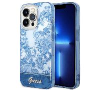 Étui Guess Porcelain Collection pour iPhone 14 Pro, bleu
