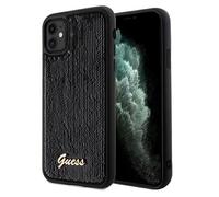Étui Guess pour iPhone 11/XR Sequin Script Metal noir