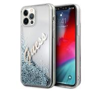 Étui Guess pour iPhone 12 Pro Max bleu Glitter Vintage Script