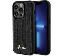 Étui Guess pour iPhone 13 Pro Max Sequin Script Metal noir