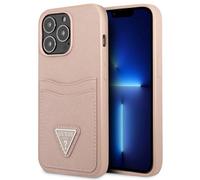 Étui Guess pour iPhone 13 Pro, motif Saffiano Triangle Logo, rose