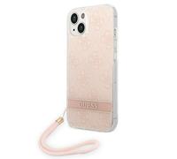 Étui Guess pour iPhone 14 Plus 4G Print Strap rose