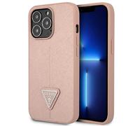 Étui Guess pour iPhone 14 Pro Max Saffiano Triangle rose