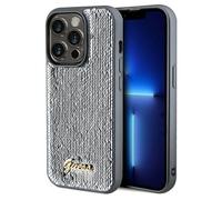 Étui Guess pour iPhone 14 Pro Max Sequin Script Metal argenté