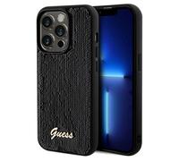 Étui Guess pour iPhone 14 Pro Max Sequin Script Metal noir