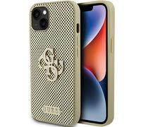 Étui Guess pour iPhone 15 / 14 / 13 6.1 or étui rigide Perforated 4G Glitter
