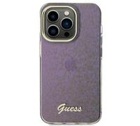 Étui Guess pour iPhone 15 6.1 rose étui rigide IML Faceted Mirror Disco Iridescent