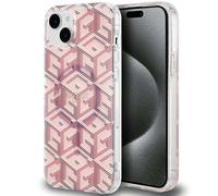 Étui Guess pour iPhone 15 6.1 rose étui rigide IML GCube MagSafe