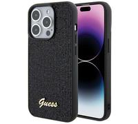 Étui Guess pour iPhone 15 Pro 6.1 noir étui rigide Disco Metal Script