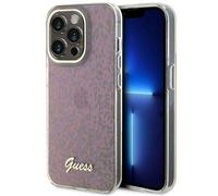 Étui Guess pour iPhone 15 Pro 6.1 rose étui rigide IML Faceted Mirror Disco Iridescent
