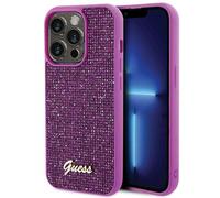 Étui Guess pour iPhone 15 Pro 6.1 rose fushia étui rigide Disco Metal Script