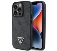 Étui Guess pour iPhone 15 Pro Max 6.7 noir étui rigide Leather 4G Diamond Triangle