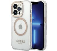 Étui Guess pour iPhone 15 Pro Max 6.7 or étui rigide Metal Outline Magsafe