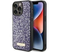 Étui Guess pour iPhone 15 Pro Max 6.7 violet étui rigide Rhinestone Metal Logo