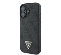 Étui Guess pour iPhone 16 6.1 noir étui rigide Leather 4G Triangle Strass