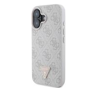 Étui Guess pour iPhone 16 6.1 rose étui rigide Leather Metal Logo Strass Crossbody